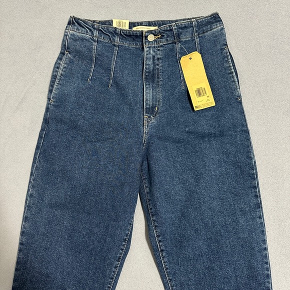 Levi's High Waisted Tapered Leg Jeans Denim Stretch Blue Womens Size 30 x 29 - Picture 3 of 16